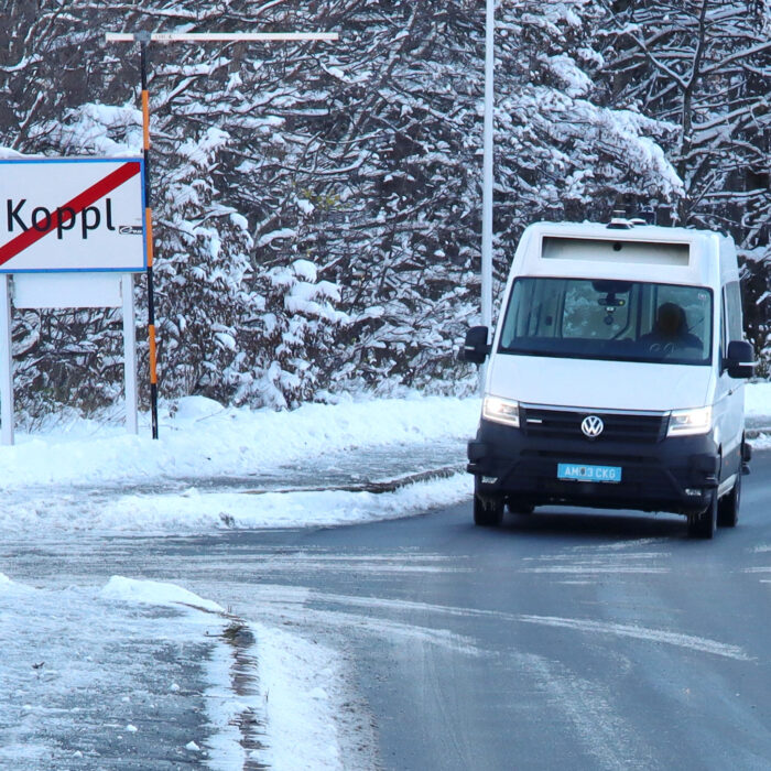 Testfahrt Digibus - automatisiertes Versuchsfahrzezug Digitrans eVAN in Salzburg - Österreich