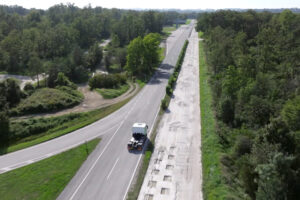 Teststrecke Hauptfahrbahn Gerade